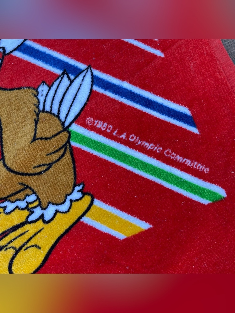 1984 LA Olympics Towel Sam Eagle Beach Pool Swim Gym Summer Games Los Angeles - Picture 5 of 9